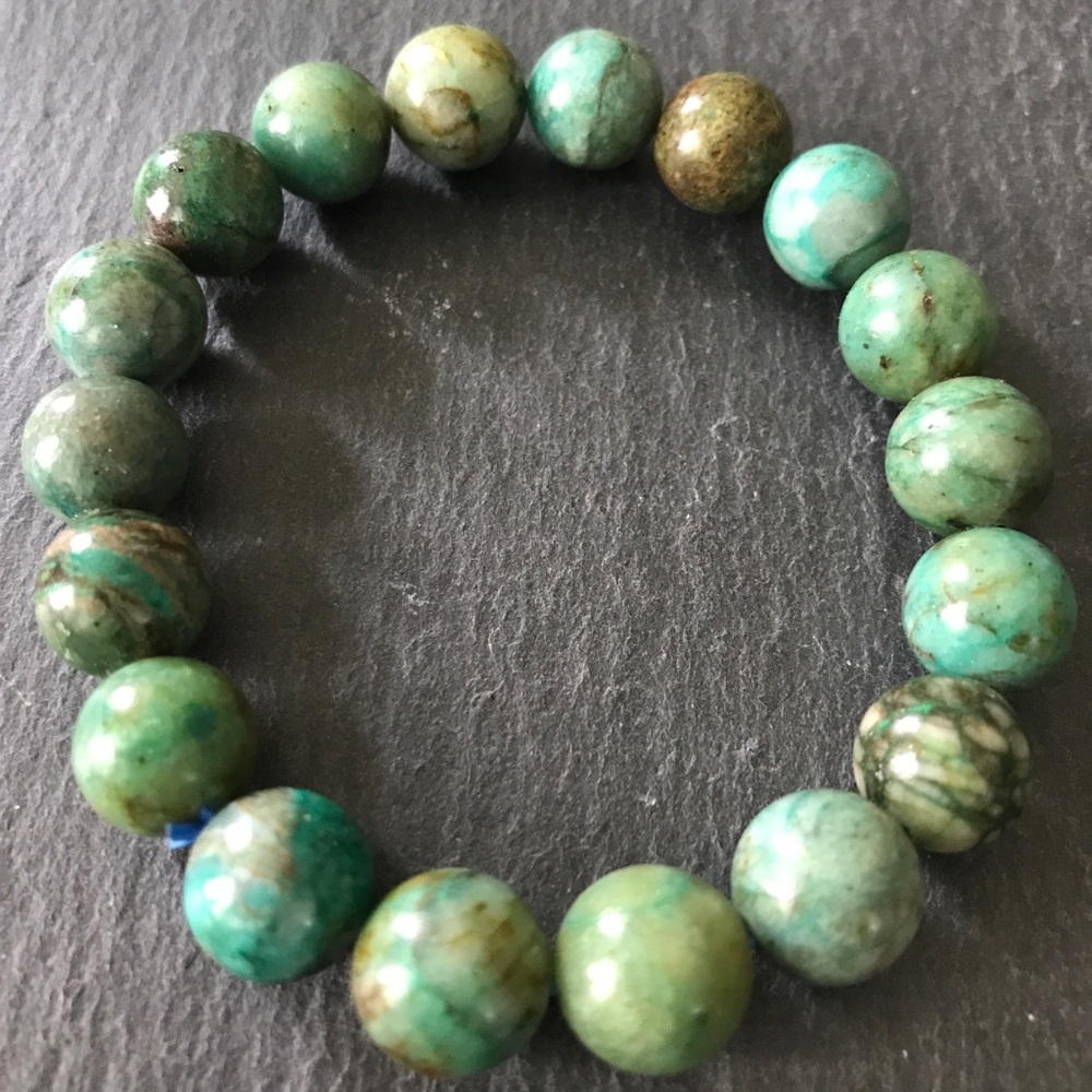 12 mm African turquoise gemstone bracelet